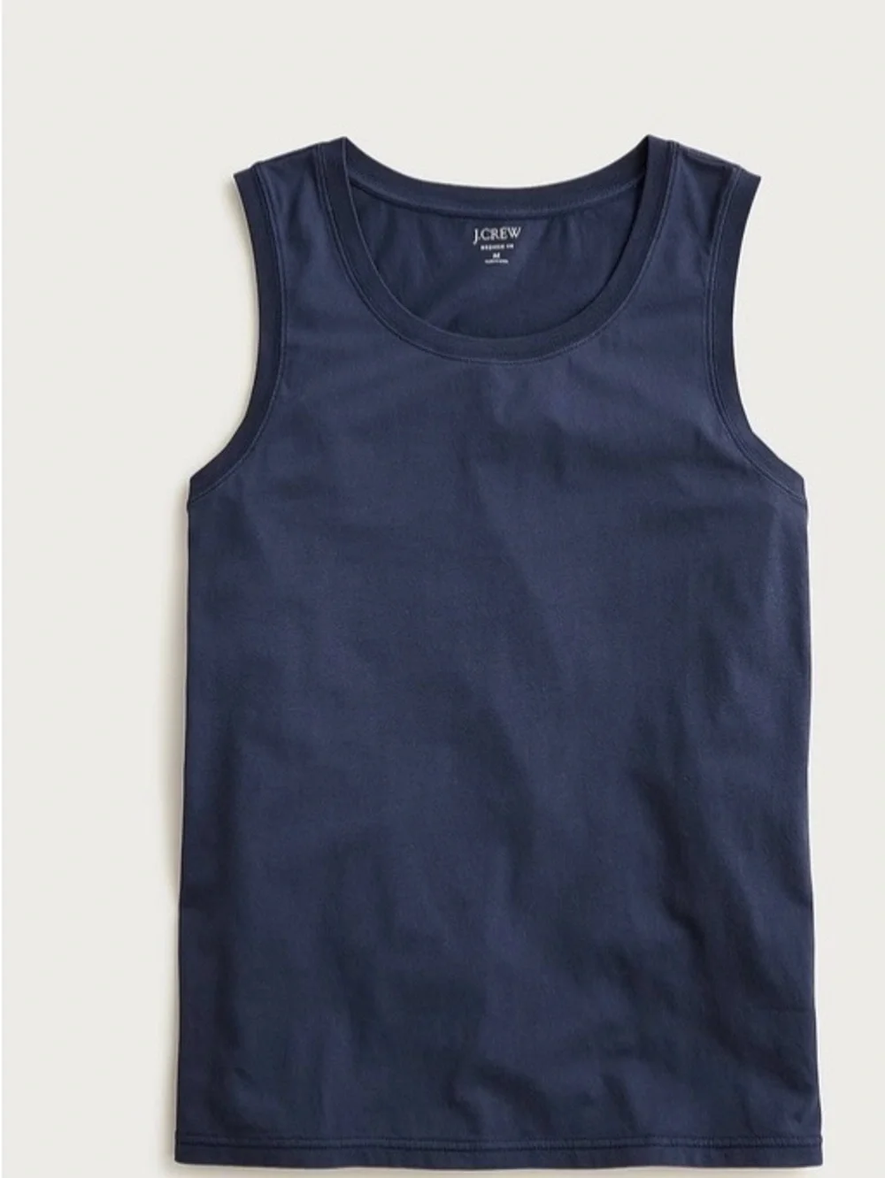 J.CREW Broken-In Men's Navy Tank Top Size S Classic Fit Cotton Crew Tagless